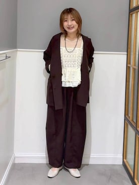 「LEPSIM（レプシィム）のステンレスロングアレンジネックレス　587102（ネックレス、ブラック系）」を使った、みさみささん（レディース・158cm）の春コーディネート