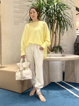 「OUTDOOR PRODUCTS（アウトドアプロダクツ）のBARNYARDSTORM / OUTDOOR PRODUCTS（アウトドアプロダクツ） / 中綿トート【WEB限定カラー】（ショルダーバッグ、ホワイト系）」を使った、ＫＡＮＡさん（レディース・156cm）の春コーディネート