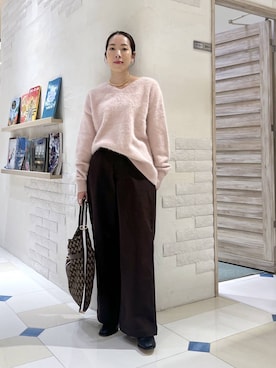 「BARNYARDSTORM（バンヤードストーム）のBARNYARDSTORM / ウォームストレッチチノパンツ / マシンウォッシャブル（チノパンツ）」を使った、ＫＡＮＡさん（レディース・156cm・30代）の秋コーディネート