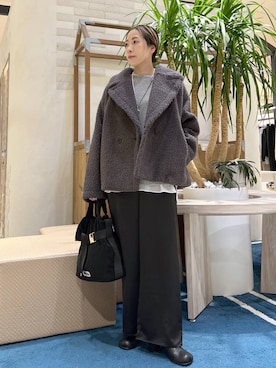 「OUTDOOR PRODUCTS（アウトドアプロダクツ）のBARNYARDSTORM / OUTDOORPRODUCTS / スエードトート（トートバッグ、ブラック系）」を使った、ＫＡＮＡさん（レディース・156cm）の秋コーディネート