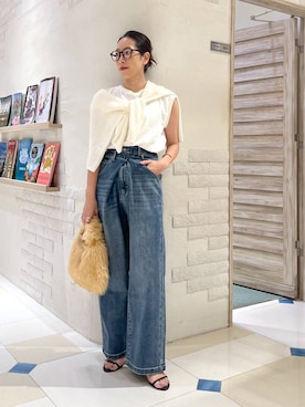 「アイテム（ニット/セーター）」を使った、ＫＡＮＡさん（レディース・156cm・30代）の夏コーディネート