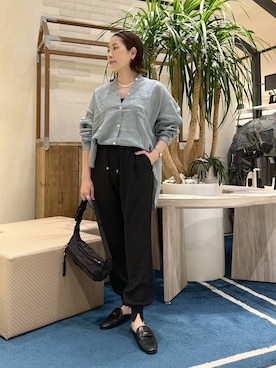 「BARNYARDSTORM（バンヤードストーム）の【『BABALOG』YouTubeご紹介アイテム】BARNYARDSTORM / リネンワイドシャツ / ハンドウォッシャブル【WEB限定サイズL】（シャツ/ブラウス、グリーン系）」を使った、ＫＡＮＡさん（レディース・156cm）の春コーディネート