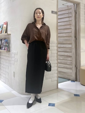 「ロングスカート」｜「アイテム（シャツ/ブラウス）」を使った、ＫＡＮＡさん（レディース・156cm・30代）の秋コーディネート