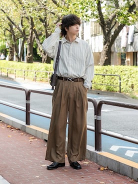 「アイテム（パンツ）」を使った、akiiiiさん（メンズ・181cm）の秋コーディネート