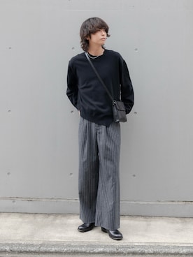 「アイテム（ショルダーバッグ）」を使った、わたべさん（メンズ・181cm）の秋コーディネート