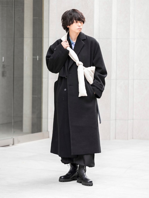 APOZi collection ダブルスーパーロングコート ブラック Lサイズ APOZi collection ダブルスーパーロング コート ブラック