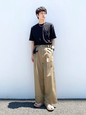 akiiiiさんの「チノタックワイドパンツ」を使ったコーディネート