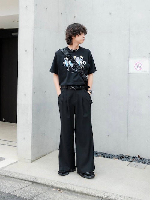 2タックフレアワイドスラックス