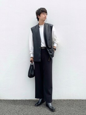 「秋トレンド2021」｜「アイテム（その他アウター）」を使った、akiiiiさん（メンズ・181cm）の秋コーディネート