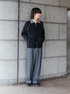 「SENSEOFPLACE」｜「アイテム（ブルゾン）」を使った、わたべさん（メンズ・181cm）の秋コーディネート