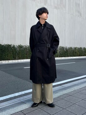 「SENSE OF PLACE by URBAN RESEARCH（センスオブプレイスバイアーバンリサーチ）のアイテム（トレンチコート）」を使った、akiiiiさん（メンズ・181cm）の冬コーディネート