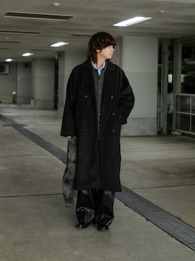 「アイテム（トートバッグ）」を使った、わたべさん（メンズ・181cm）の冬コーディネート