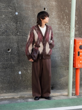 「アイテム（Tシャツ/カットソー）」を使った、わたべさん（メンズ・181cm）の冬コーディネート