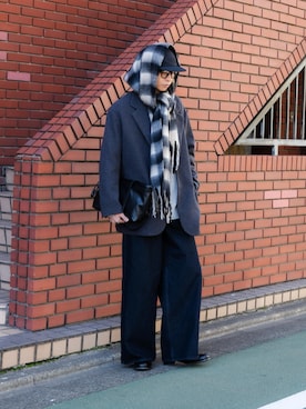 「アイテム（テーラードジャケット）」を使った、わたべさん（メンズ・181cm）の冬コーディネート