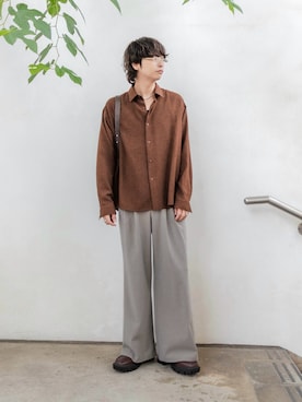 「アイテム（メガネ）」を使った、akiiiiさん（メンズ・181cm）の秋コーディネート