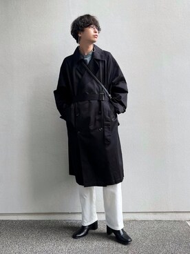 「SENSE OF PLACE by URBAN RESEARCH（センスオブプレイスバイアーバンリサーチ）のアイテム（トレンチコート）」を使った、akiiiiさん（メンズ・181cm）の冬コーディネート