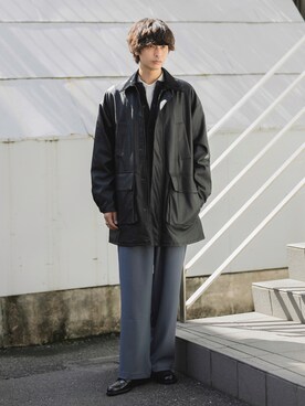 「アイテム（カバーオール）」を使った、akiiiiさん（メンズ・181cm）の秋コーディネート