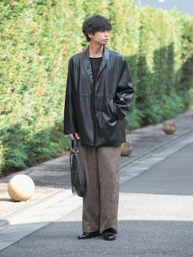「アイテム（ハンドバッグ）」を使った、akiiiiさん（メンズ・181cm）の秋コーディネート