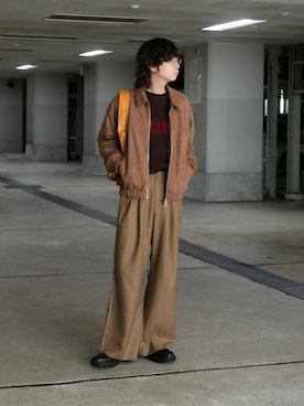 「アイテム（ブルゾン）」を使った、わたべさん（メンズ・181cm）の冬コーディネート