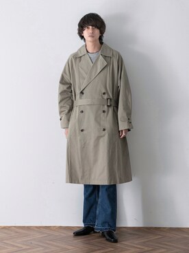 「SENSE OF PLACE by URBAN RESEARCH（センスオブプレイスバイアーバンリサーチ）のアイテム（トレンチコート）」を使った、akiiiiさん（メンズ・181cm）の冬コーディネート