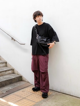 「アイテム（ショルダーバッグ）」を使った、akiiiiさん（メンズ・181cm）の夏コーディネート