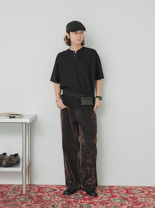 「SENSE OF PLACE by URBAN RESEARCH(センスオブプレイスバイアーバンリサーチ)のヘンリーネックカノコプルオーバー(Tシャツ/カットソー)」を使った、わたべさん(メンズ・181cm)の秋コーディネート