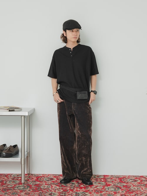 「SENSE OF PLACE by URBAN RESEARCH(センスオブプレイスバイアーバンリサーチ)のヘンリーネックカノコプルオーバー(Tシャツ/カットソー)」を使った、わたべさん(メンズ・181cm)の秋コーディネート
