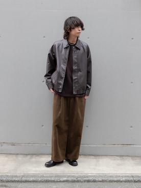 「SENSEOFPLACE」｜「アイテム（ブルゾン）」を使った、わたべさん（メンズ・181cm）の秋コーディネート