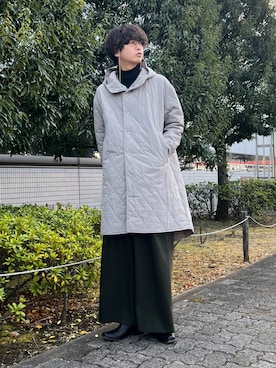 「Uiscel（ユイセル）のアイテム（その他アウター）」を使った、akiiiiさん（メンズ・181cm）の冬コーディネート
