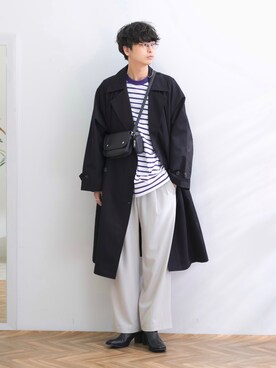 「SENSE OF PLACE by URBAN RESEARCH（センスオブプレイスバイアーバンリサーチ）のアイテム（トレンチコート）」を使った、akiiiiさん（メンズ・181cm）の春コーディネート