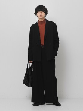 「SENSE OF PLACE by URBAN RESEARCH（センスオブプレイスバイアーバンリサーチ）のフェイクレザーマルシェバッグ（トートバッグ）」を使った、わたべさん（メンズ・181cm）の秋コーディネート