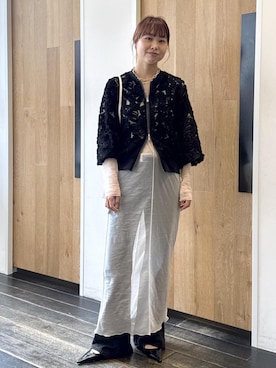 「ADAM ET ROPE'（アダムエロペ）のアイテム（ブルゾン）」を使った、shindoさん（レディース・160cm）の春コーディネート