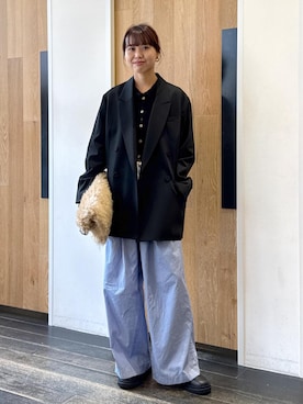 「ADAM ET ROPE'（アダムエロペ）のアイテム（スラックス）」を使った、shindoさん（レディース・160cm）の秋コーディネート