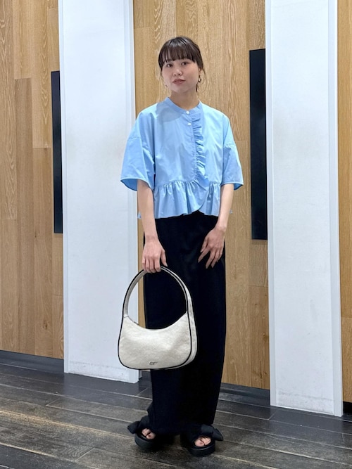 ADAM ET ROPE' アダム エ ロペ フリルブラウス サックスブルー フリルブラウス（シャツ/ブラウス）｜ADAM ET ROPE