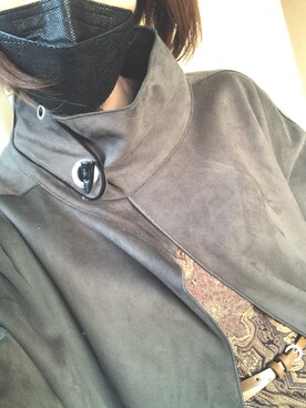 「Ameri（アメリ）のアイテム（ステンカラーコート）」を使った、rumiさん（レディース・162cm）の冬コーディネート