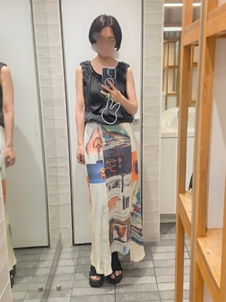 Ameri（アメリ）の「EMOTIONAL COLLAGE RIB SKIRT（スカート）」 - WEAR