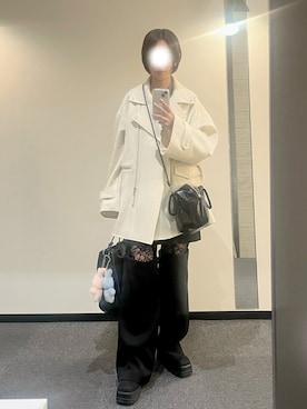 「アイテム（ピーコート）」を使った、rumiさん（レディース・162cm）の冬コーディネート