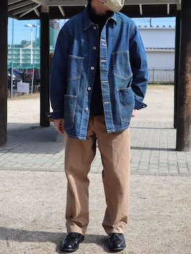 「アイテム（スウェット、ブルー系）」を使った、takahiroさん（メンズ・163cm）の冬コーディネート