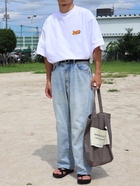 「アイテム（トートバッグ）」を使った、takahiroさん（メンズ・163cm）の夏コーディネート