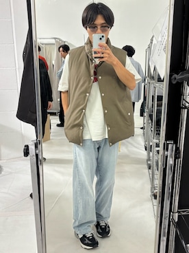 「アイテム（ダウンベスト）」を使った、takahiroさん（メンズ・163cm）の秋コーディネート