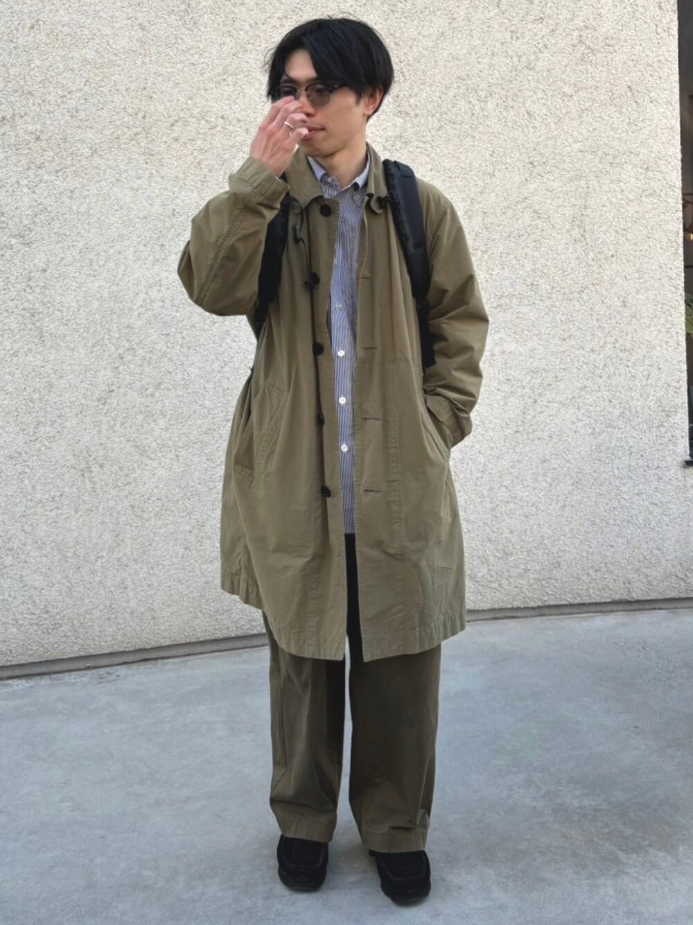 MHL.（エムエイチエル）の「WASHED COTTON POPLIN（ステンカラー