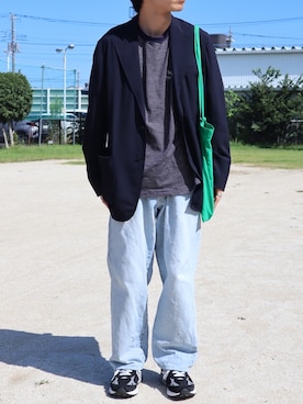 「アイテム（トートバッグ）」を使った、takahiroさん（メンズ・163cm）の秋コーディネート