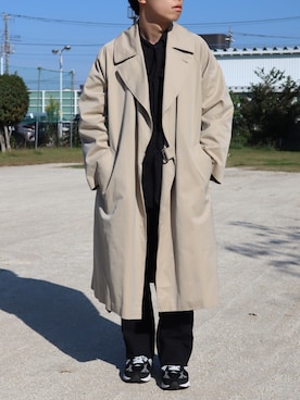 「アイテム（トレンチコート）」を使った、takahiroさん（メンズ・163cm）の冬コーディネート