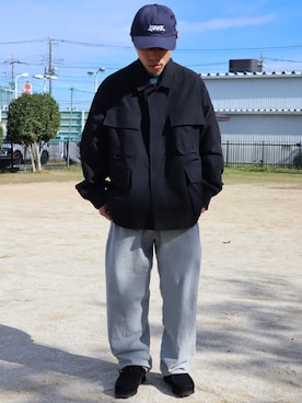 「clarks」｜「アイテム（スウェットパンツ）」を使った、takahiroさん（メンズ・163cm）の秋コーディネート