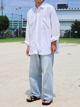 「COMOLI（コモリ）のアイテム」を使った、takahiroさん（メンズ・163cm）の夏コーディネート