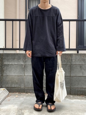 「COMOLI（コモリ）のアイテム」を使った、takahiroさん（メンズ・163cm）の夏コーディネート