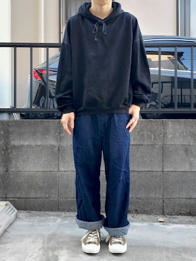「DOOPZ（ドープス）のアイテム（パーカー）」を使った、takahiroさん（メンズ・163cm）の秋コーディネート