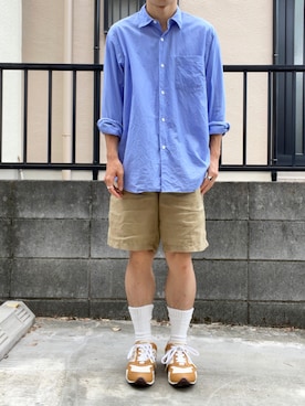 「LENO（リノ）のアイテム（レッグウェア）」を使った、takahiroさん（メンズ・163cm）の夏コーディネート