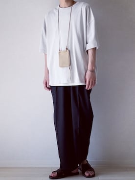 「Steven Alan（スティーブンアラン）のアイテム（サンダル）」を使った、takaさん（メンズ・169cm）の夏コーディネート