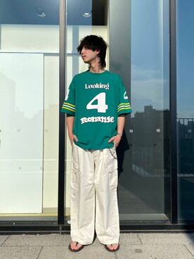 「RAGEBLUE（レイジブルー）のアイテム（Tシャツ/カットソー）」を使った、あゆむさん（メンズ・179cm）の夏コーディネート